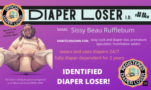 identification ID badge for diaper losers who love abdl humiliation
