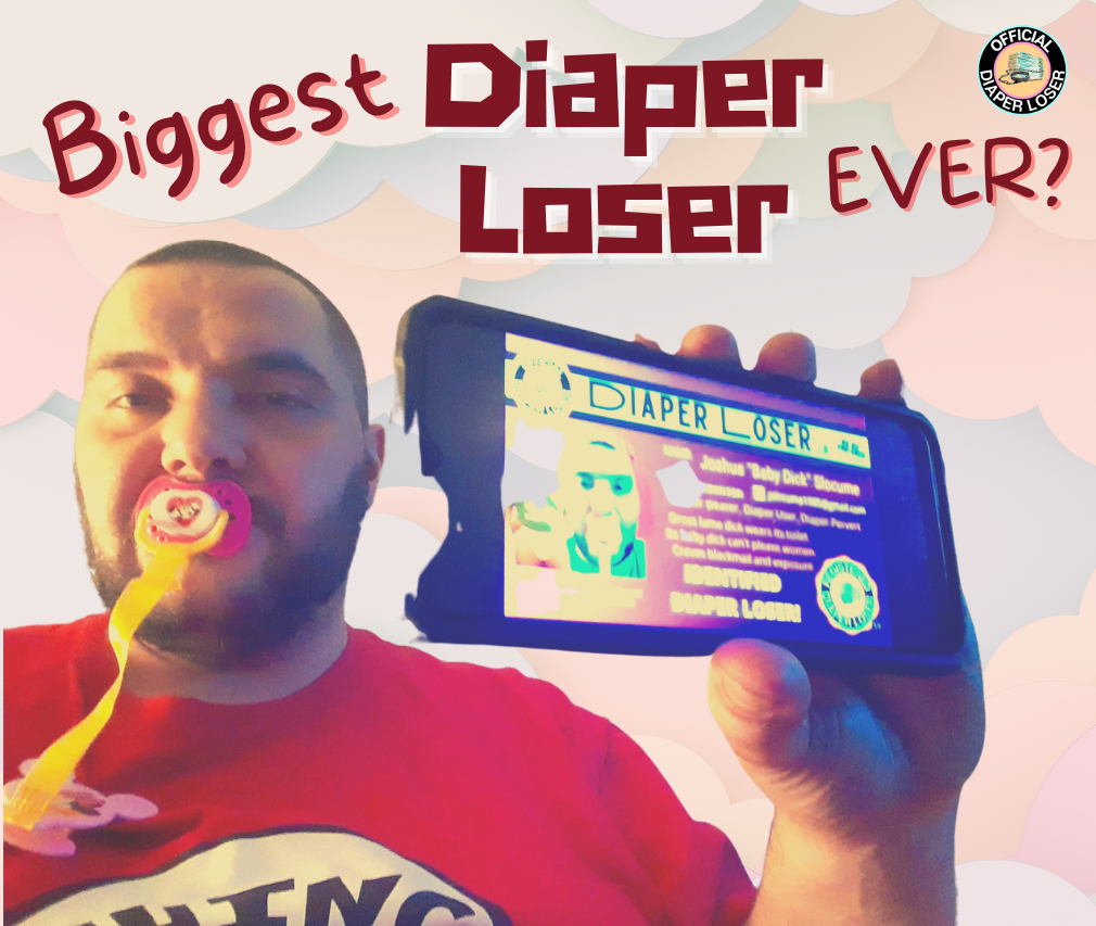 Joshua Slocume proudly displaying its Diaper Loser ID